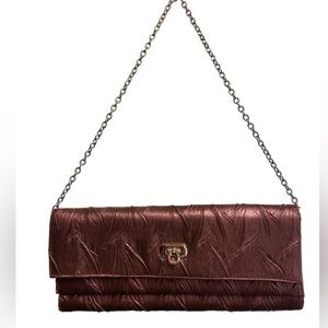 Jessica McClintock Plum Purple Vintage Y2K SilverChain Strap Mini Formal Bag NWT